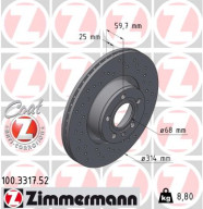 100.3317.52 Brzdový kotouč SPORT BRAKE DISC COAT Z ZIMMERMANN