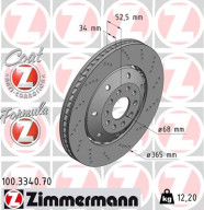 100.3340.70 Brzdový kotouč FORMULA Z BRAKE DISC ZIMMERMANN