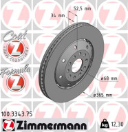 100.3343.75 Brzdový kotouč FORMULA Z BRAKE DISC ZIMMERMANN