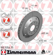 100.3354.75 Brzdový kotouč FORMULA Z BRAKE DISC ZIMMERMANN