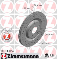 100.3358.52 Brzdový kotouč SPORT BRAKE DISC COAT Z ZIMMERMANN