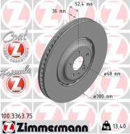 100.3363.75 Brzdový kotouč FORMULA Z BRAKE DISC ZIMMERMANN