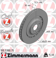 100.3380.75 Brzdový kotouč FORMULA Z BRAKE DISC ZIMMERMANN