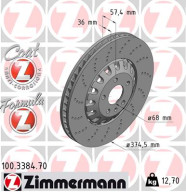 100.3384.70 Brzdový kotouč FORMULA Z BRAKE DISC ZIMMERMANN