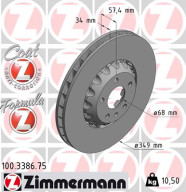 100.3386.75 Brzdový kotouč FORMULA Z BRAKE DISC ZIMMERMANN