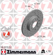 110.2213.52 Brzdový kotouč SPORT BRAKE DISC COAT Z ZIMMERMANN