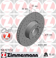 150.1271.52 Brzdový kotouč SPORT BRAKE DISC COAT Z ZIMMERMANN