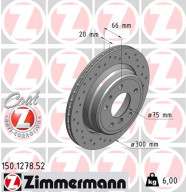 150.1278.52 Brzdový kotouč SPORT BRAKE DISC COAT Z ZIMMERMANN