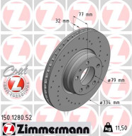 150.1280.52 Brzdový kotouč SPORT BRAKE DISC COAT Z ZIMMERMANN