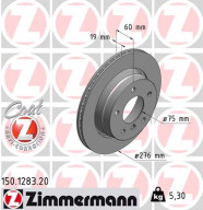 150.1283.20 Brzdový kotouč COAT Z ZIMMERMANN