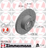 150.1284.52 Brzdový kotouč SPORT BRAKE DISC COAT Z ZIMMERMANN