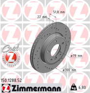 150.1288.52 Brzdový kotouč SPORT BRAKE DISC COAT Z ZIMMERMANN