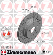 150.1293.52 Brzdový kotouč SPORT BRAKE DISC COAT Z ZIMMERMANN