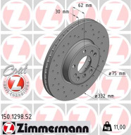 150.1298.52 Brzdový kotouč SPORT BRAKE DISC COAT Z ZIMMERMANN