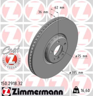 150.2918.32 Brzdový kotouč FORMULA F COAT Z ZIMMERMANN