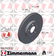 150.2929.52 Brzdový kotouč SPORT BRAKE DISC COAT Z ZIMMERMANN