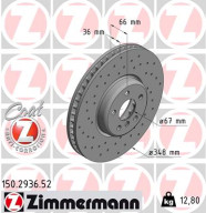 150.2936.52 Brzdový kotouč SPORT BRAKE DISC COAT Z ZIMMERMANN