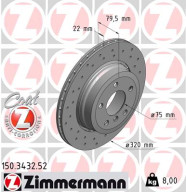 150.3432.52 Brzdový kotouč SPORT BRAKE DISC COAT Z ZIMMERMANN