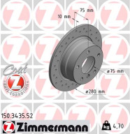 150.3435.52 Brzdový kotouč SPORT BRAKE DISC COAT Z ZIMMERMANN