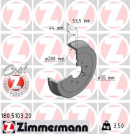 180.5103.20 Brzdový buben COAT Z ZIMMERMANN