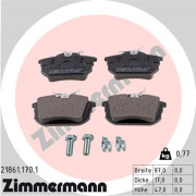 21861.170.1 Sada brzdových destiček, kotoučová brzda ZIMMERMANN