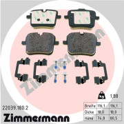 22039.180.2 Sada brzdových destiček, kotoučová brzda ZIMMERMANN