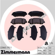 22065.175.1 Sada brzdových destiček, kotoučová brzda ZIMMERMANN