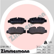 22101.185.1 Sada brzdových destiček, kotoučová brzda ZIMMERMANN