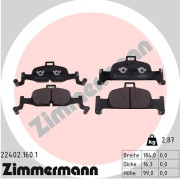 22402.160.1 Sada brzdových destiček, kotoučová brzda ZIMMERMANN