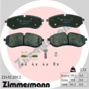 22492.200.2 Sada brzdových destiček, kotoučová brzda ZIMMERMANN