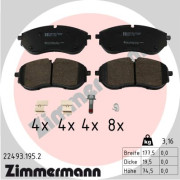 22493.195.2 Sada brzdových destiček, kotoučová brzda ZIMMERMANN