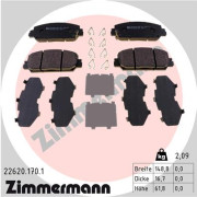 22620.170.1 Sada brzdových destiček, kotoučová brzda ZIMMERMANN