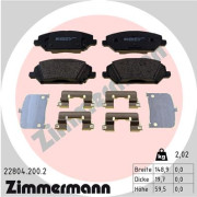 22804.200.2 Sada brzdových destiček, kotoučová brzda ZIMMERMANN