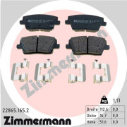 22865.165.2 Sada brzdových destiček, kotoučová brzda ZIMMERMANN