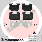 22873.160.1 Sada brzdových destiček, kotoučová brzda ZIMMERMANN