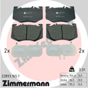 22893.165.1 Sada brzdových destiček, kotoučová brzda ZIMMERMANN