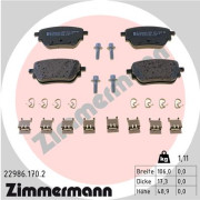 22986.170.2 Sada brzdových destiček, kotoučová brzda ZIMMERMANN