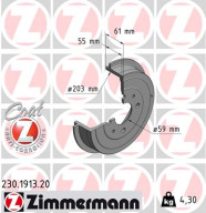 230.1913.20 ZIMMERMANN brzdový bubon 230.1913.20 ZIMMERMANN