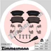 23326.175.2 Sada brzdových destiček, kotoučová brzda ZIMMERMANN