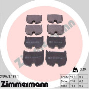 23943.175.1 Sada brzdových destiček, kotoučová brzda ZIMMERMANN