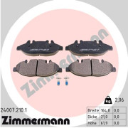 24007.210.1 Sada brzdových destiček, kotoučová brzda ZIMMERMANN