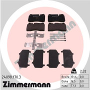 24098.170.3 Sada brzdových destiček, kotoučová brzda ZIMMERMANN