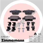 24150.175.1 Sada brzdových destiček, kotoučová brzda ZIMMERMANN