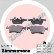 24151.202.1 Sada brzdových destiček, kotoučová brzda ZIMMERMANN