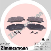 24191.180.1 Sada brzdových destiček, kotoučová brzda ZIMMERMANN