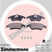 24310.190.1 Sada brzdových destiček, kotoučová brzda ZIMMERMANN