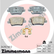 24312.160.2 Sada brzdových destiček, kotoučová brzda ZIMMERMANN