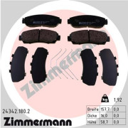 24342.180.2 Sada brzdových destiček, kotoučová brzda ZIMMERMANN