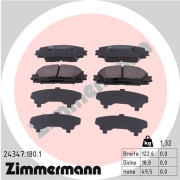 24347.180.1 Sada brzdových destiček, kotoučová brzda ZIMMERMANN