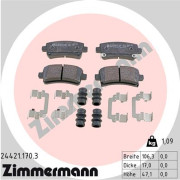 24421.170.3 Sada brzdových destiček, kotoučová brzda ZIMMERMANN